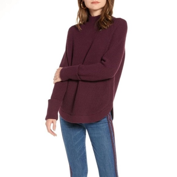 New Treasure & Bond Ribbed Mock Neck Sweater - Picture 1 of 11